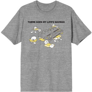 Eggspensive Eggs There Goes My Life Savings Crew Neck Short Sleeve Athletic Heather Men's T-shirt - 1 of 3