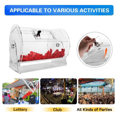 Large Clear Acrylic Raffle Drum with Lockable Door