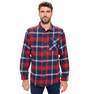 Ashford & Brooks Mens Flannel Button Down Plaid Long Sleeve Casual Shirt - 1 of 4