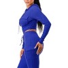Slickblue Ribbed Zip-Up Cargo Hoodie and Jogger Set for Women - 2 Piece Loungewear, Brown/Blue/Black/Army Green, Size S-XL - 2 of 4
