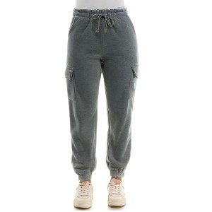 Derek Heart Womens High Rise, Regular Fit, Fleece Jogger Pants with Slant Pockets - 1 of 2