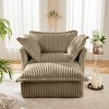 Slipcovered Armchairs, Armchair Sets with Large Soft Pillows and Ottoman, Corduroy Fabric Accent Chair Set for Living Room-Cuddlewood - 3 of 4