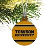 Towson University TU Stripes Mini Small Tiny Wood Christmas Tree Holiday Ornament - 3 of 4