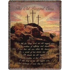 Manual Woodworks and Weavers “Old Rugged Cross” Inspirational Tapestry Throw Blanket – 50x60 - 1 of 3