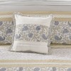 9 Pcs Paisley Print Percale Cotton Comforter Set, All Season Home Textile fits Elegant Bedroom Decor - 4 of 4