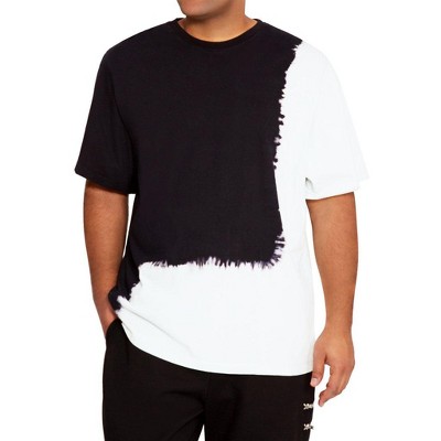 MVP Collections Men's Big and Tall Dip-Dye Tee - Black/White