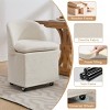 Modern Dining Chair Set Of 2,Chenille Dining Chair With Universal Wheels for Dining Room Or Living Room-Tanpinhause - 4 of 4