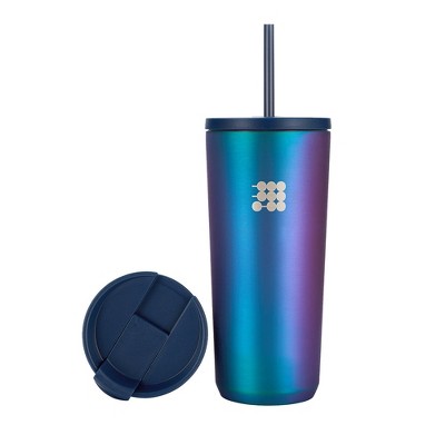 Cubitt Travel Mug 20 oz Double Walled Vacuum Insulated Stainless Steel with 2 lids, Straw and Coffe, Cupholder Friendly, Perfect for Hot & Cold Beverages