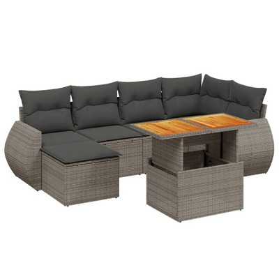 vidaXL Garden Sofa Set Grey