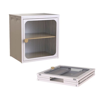 GlasFlength Decorative Storage Cabinets, Stylish and Functional Storage for Every Room, Bedroom, Living Room, Kitchen, White,15.94”*12.01”*16.57"