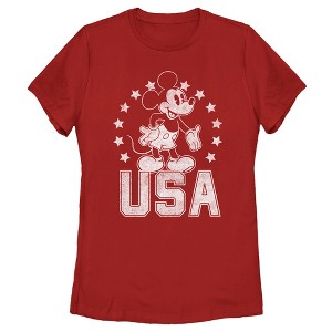 Women's Mickey & Friends Fourth of July USA Mickey Mouse T-Shirt - 1 of 4