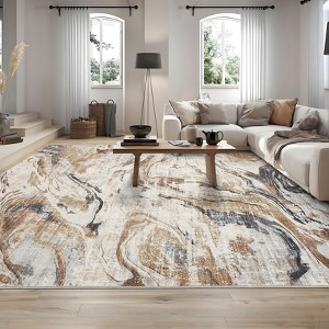 Modern Abstract Area Rug – Machine Washable, Non-Slip Soft Carpet for Living Room, Bedroom, Dining Room - 1 of 4