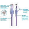 Monoprice Cat6A Ethernet Patch Cable - 5 Feet - Purple (10 Pack) Snagless RJ45 550Mhz UTP Pure Bare Copper Wire 10G 30AWG - SlimRun Series - 3 of 4