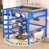 GDFStudio Landon Full Size Metal Loft Bed with 4-Tier Shelves and Storage - 2 of 4