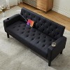 TYBOATLE Velvet Loveseat Sofa Set, 3-Piece Tufted Couch with 2 USB & Cup Holders, Small Space Furniture for Apartment, Office, Bedroom - 4 of 4