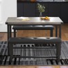 Dining Table Set for 4, Small Kitchen Table Set with 2 Upholstered Bench, Farmhouse Set, Space Saving Dining Table for Apartment, Rustic Brown - 3 of 4