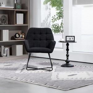 NicBex Modern Accent Chair with Metal Legs, Velvet Contemporary Desk Chair, Living Room Chair for Office, Home, Small Spaces - 1 of 4