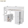 Twin Size Loft Bed With Desk Wardrobe Wooden Twin Loft Bed With Drawers Storage Cabinet For Girls Boys Teens Bedroom - 2 of 4