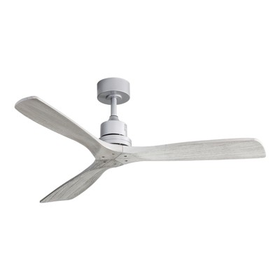 52 Inch Ceiling Fan No Light Modern Solid Wood Ceiling Fan with Remote High CFM Airflow, Quiet DC Motor 3 Rods 6 Speeds Timer & Reversible for Bedroom