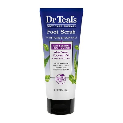 Dr Teal's Softening Foot Scrub with Pure Epsom Salt Aloe & Coconut Oil 6 oz