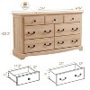 Vintage 7 Drawers Dresser, 54" Wide Wood Rustic Chset of Drawers for Bedroom, Living Room,Hallway - 2 of 4