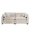 Modern Fabric Living Room Sofa 2 Seater Sofa with 4 Pillows ,Upholstered Large and Deep Seating 2-Seat Loveseat Sofa, Light Beige Corduroy - 3 of 4