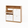 Homy Casa Shoe Storage Cabinet with 3 Flip Drawers and Open Shelf for Entryway or Bedroom, Oak White - 4 of 4