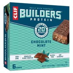 CLIF Bar Builder's Protein Bars - Chocolate Mint - 20g Protein - 6ct