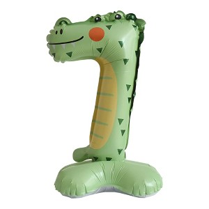 Unique Bargains Standing Animal Print Number Balloon Foil Decoration for Party Colorful - 1 of 4