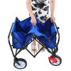 FURNIinspire Wheelbarrows And Lawn Carts Folding Wagon Cart, Collapsible Garden, Beach And Shopping Utility Cart With Handle, Blue, 41“*21"*46" - 2 of 4