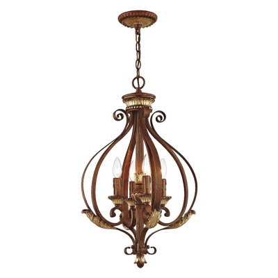 Livex Lighting Villa Verona 4 - Light Chandelier in  Verona Bronze/Aged Gold Leaf