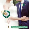 Unique Bargains Mens Golden Leaf Rose Lapel Boutonnieres Pin for Wedding 12 Pcs - 4 of 4