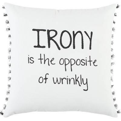 20"x20" Oversize Irony Poly Filled Square Throw Pillow - Rizzy Home: Cotton Canvas, Removable Cover