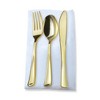 Smarty Had A Party Gold Plastic Cutlery in White Pocket Napkin Set (70 Guests) - image 2 of 3