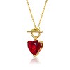 Guili Elegant Women's sterling silver necklace with 14k gold plated heart pendant and colored cubic zirconia - A touch of sophisticated charm - 2 of 4