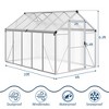 6x10 FT Aluminum Greenhouse with Roof Vent Ground Nails Lockable Push Door Large Walk-in Green House for Outside Garden Backyard Patio Lawn - 2 of 4