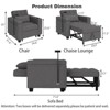 Buenhomino Pull-Out Sleeper Sofa Bed With USB Charging, Upholstered Sofa Chairs with Adjsutable Back and Phone holder - 3 of 4