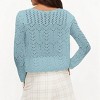 Coolmee Women's Crochet Shrug Sweater Tie Front Knit Bolero Shrug for Dress Long Sleeve Cropped Cardigan - 2 of 4