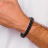 Chisel Stainless Steel Antiqued 2 Strand Black Leather 8.25" Bracelet - 4 of 4