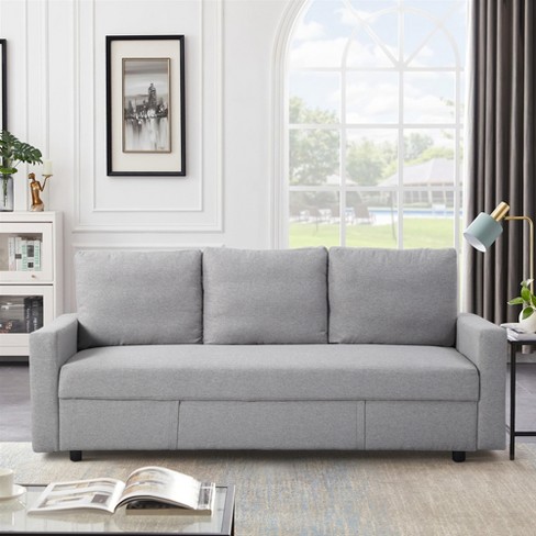 Creath Convertible Sectional Sofas 3 Seat Couch Light Grey The Pop Home