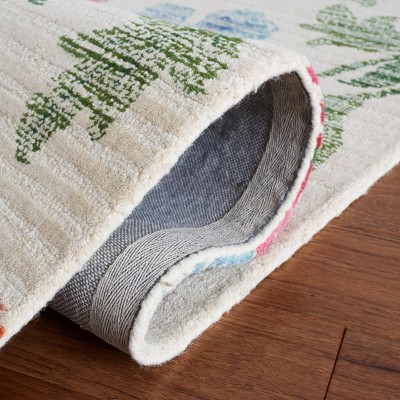 Ivory Floral Hand-Tufted Wool Area Rug, 3' x 5'