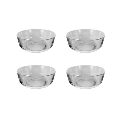 KB KITCHEN BASICS 5.7-inch Glass Bowl (Set of 4), 23.5oz - Sleek & Durable Soda-Lime Glass, BPA-Free, Dishwasher Safe - Heat Resistant Serving Bowls