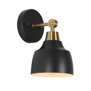 LNC Darren 5.5-in W 1-Lights Matte Black and Plating Brass Dome Modern/Contemporary Wall Lights - 1 of 1