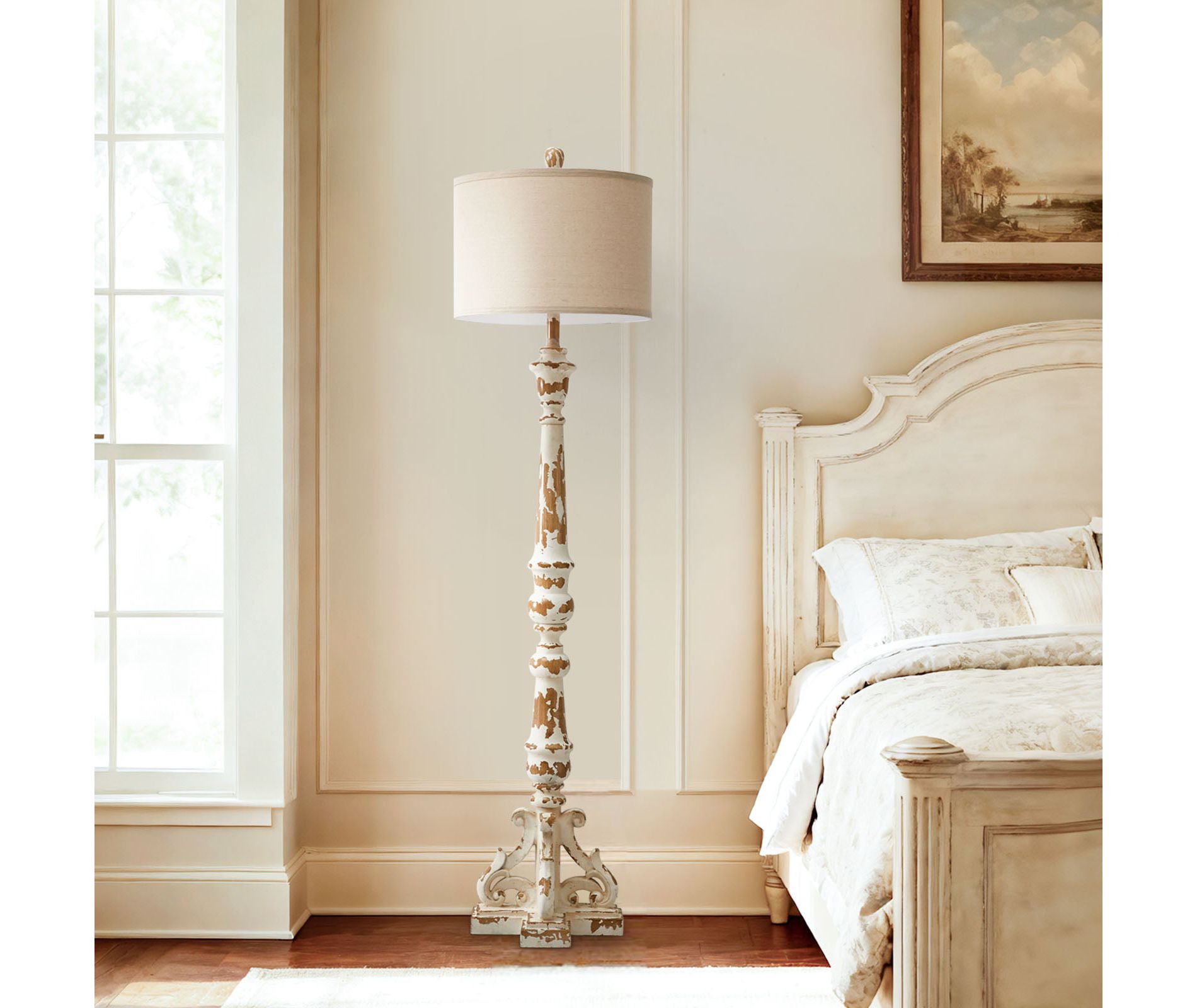 GTCLIGHTING 63" Farmhouse Floor Lamp for Living Room & Bedroom,Vintage Tall Floor Lamps with Rotary Switch, Resin Corner Lamps