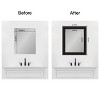Amanti Art Mirror Makeover Bathroom Mirror Frame Border Kit- Fully Assembled Peel and Stick Frame - Mirror NOT Included - Trio  Trim - 4 of 4