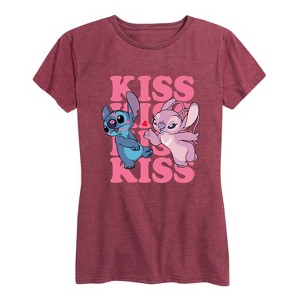 Women's - Lilo and Stitch - Kiss Short Sleeve Graphic T-Shirt - 1 of 4