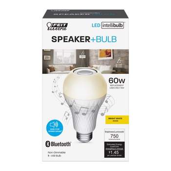 Feit Electric A19 E26 (Medium) LED Speaker Bulb Bright White 60 Watt Equivalence 1 pk