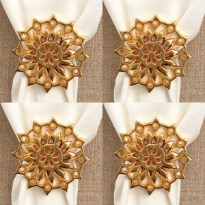 Split P Gold Snowflake Napkin Ring Set of 4 - 1 of 4