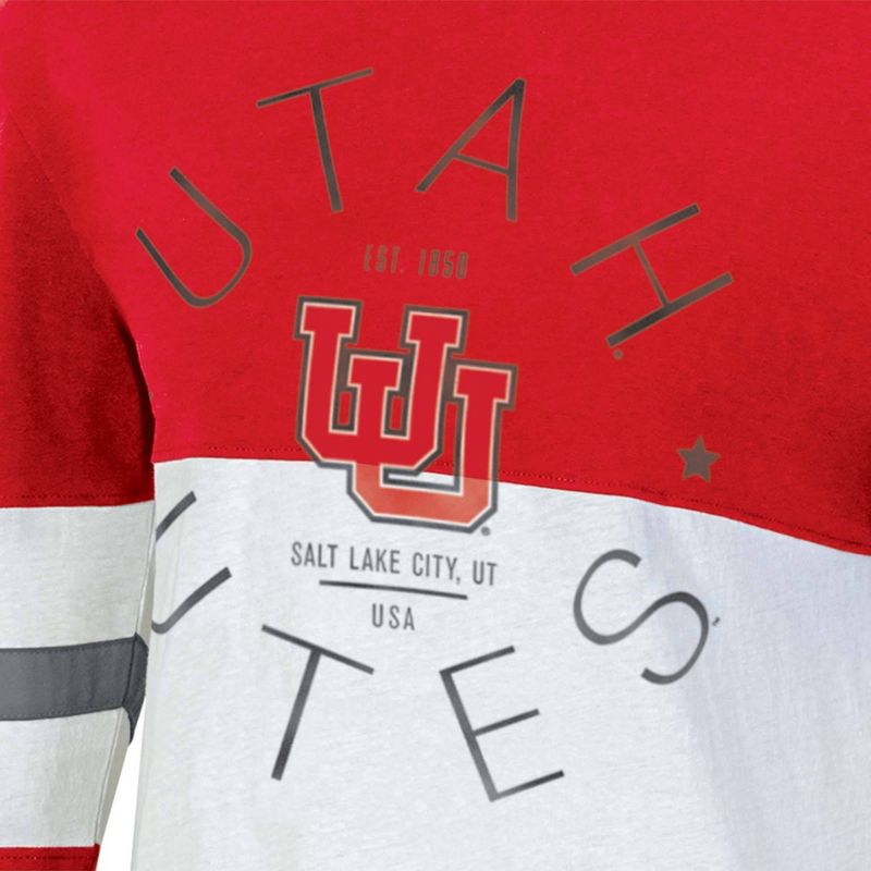 NCAA Utah Utes Women&#39;s Long Sleeve Color Block T-Shirt, 3 of 4