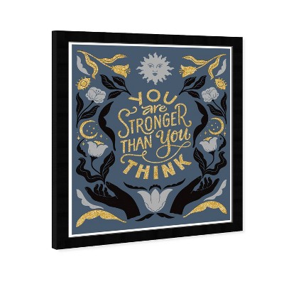 21" x 15" Blue and Gold Motivational Canvas Quote Print
